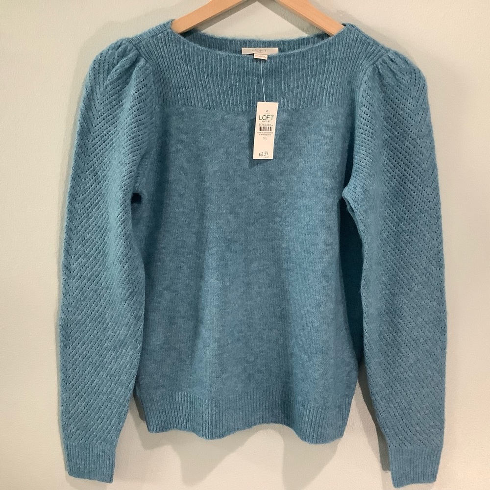 NWT Loft Warm & Cozy Puff Sleeve Acrylic Sweater Sz XS